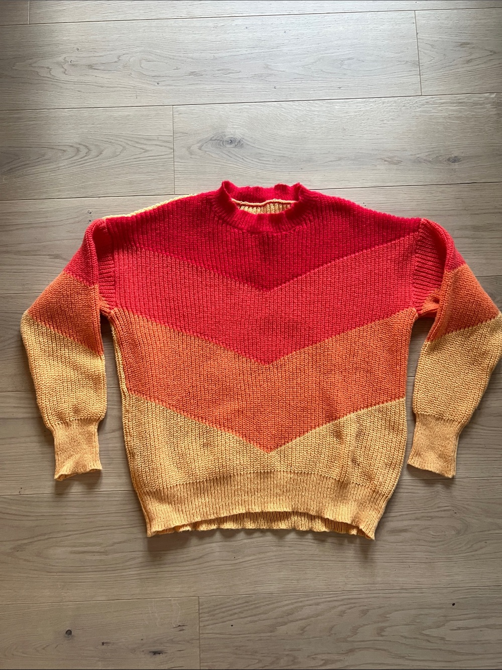 Red and orange chevron sweater